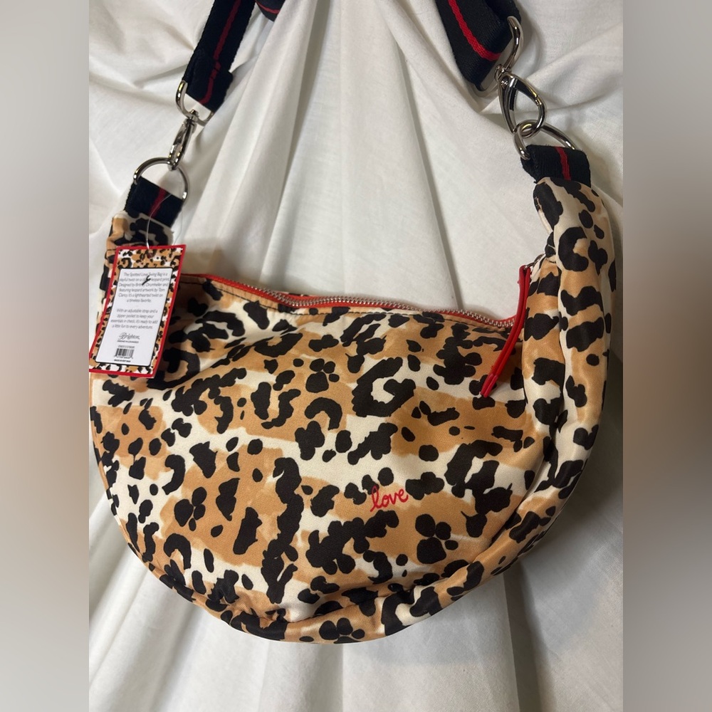 Brighton Spotted Love Swing Bag Leopard Print /W/ Red Accents & Silver Hdwr NEW - Picture 6 of 13